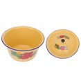 thumbnail image 2 of CIMAXIC 1pc Vintage Enamel Oil Pot Retro Enamel Bowl Tureen Pot with Lid(Random Pattern),7.09"X7.09"X3.94", 2 of 5