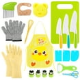 thumbnail image 5 of sixwipe 21 Pcs Kids Safe Knife Set for Real Cooking, Kids Knives Sets with Apron Cutting Board Crinkle Cutters, Kitchen Tool Toy for 3-10 Girl Boy Gifts, 5 of 8