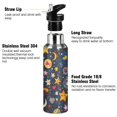 thumbnail image 3 of Yayeee 20oz Insulated Water Bottle Double Wall Stainless Steel with Flip Straw Lid, Small Space Pattern, 3 of 7