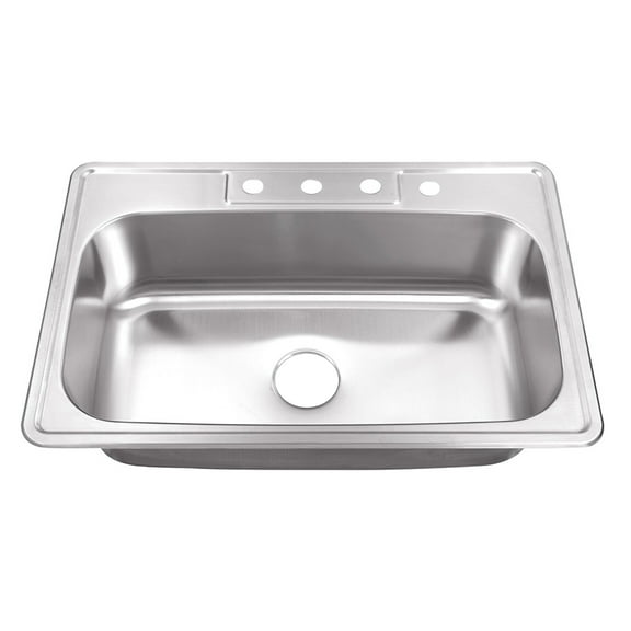 Drop-In 33 in. Single Bowl 20 Ga. Stainless Steel Utility Sink