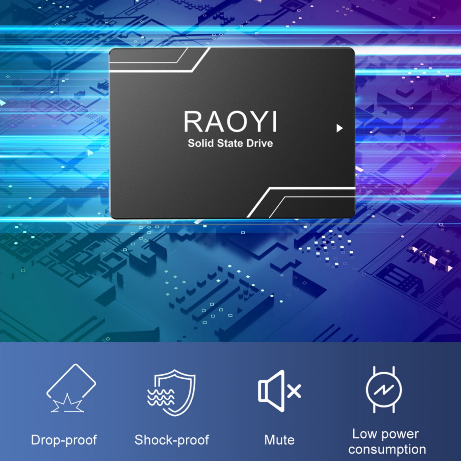 RAOYI 1000GB SATA III SSD 2.5" Internal Hard Drives,Up to 550MB/s,with 3D NAND, for Laptop & Desktop PC Upgrade