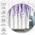 thumbnail image 4 of Violet Floral Shower Curtain Spring Plants Watercolor Botanical Leaves Shower Curtains for Bathroom Spa Bathtubs Waterproof Polyester Shower Curtain with Hooks 72x72 Inches, 4 of 6