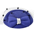 thumbnail image 4 of SPRING PARK Vintage Solid Color Mesh Faux Pearl Bowknot Women Retro Elegant Fascinator Hair Clip Party Derby Hat, 4 of 6
