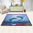 thumbnail image 2 of SKYSONIC 36x24in Cute Dolphin Family Area Rug, Summer Underwater World Non-Slip Floor Carpet for Indoor Living Dining Room Bedroom, 2 of 7