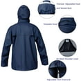 thumbnail image 3 of Rain Suits for Men Women Waterproof Heavy Duty Raincoat Fishing Rain Gear Jacket and Pants Hideaway Hood (Navy, XXX-Large), 3 of 6