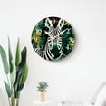 thumbnail image 4 of 16 Inch Wall Clock Battery Operated Silent Clock Decorative for Office, Kitchen, Outdoor, Living Room，Zebra Leaves Elegant, 4 of 4
