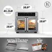 Kitchen Elite 26 Qt French Door Air Fryer Oven, Countertop Cooker with LED Display