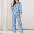 thumbnail image 2 of Honeii French Bulldog Puppy print Women's Pajama Sets Long Sleeve Button Down Sleepwear Nightwear Soft Pjs Lounge Sets-Large, 2 of 7