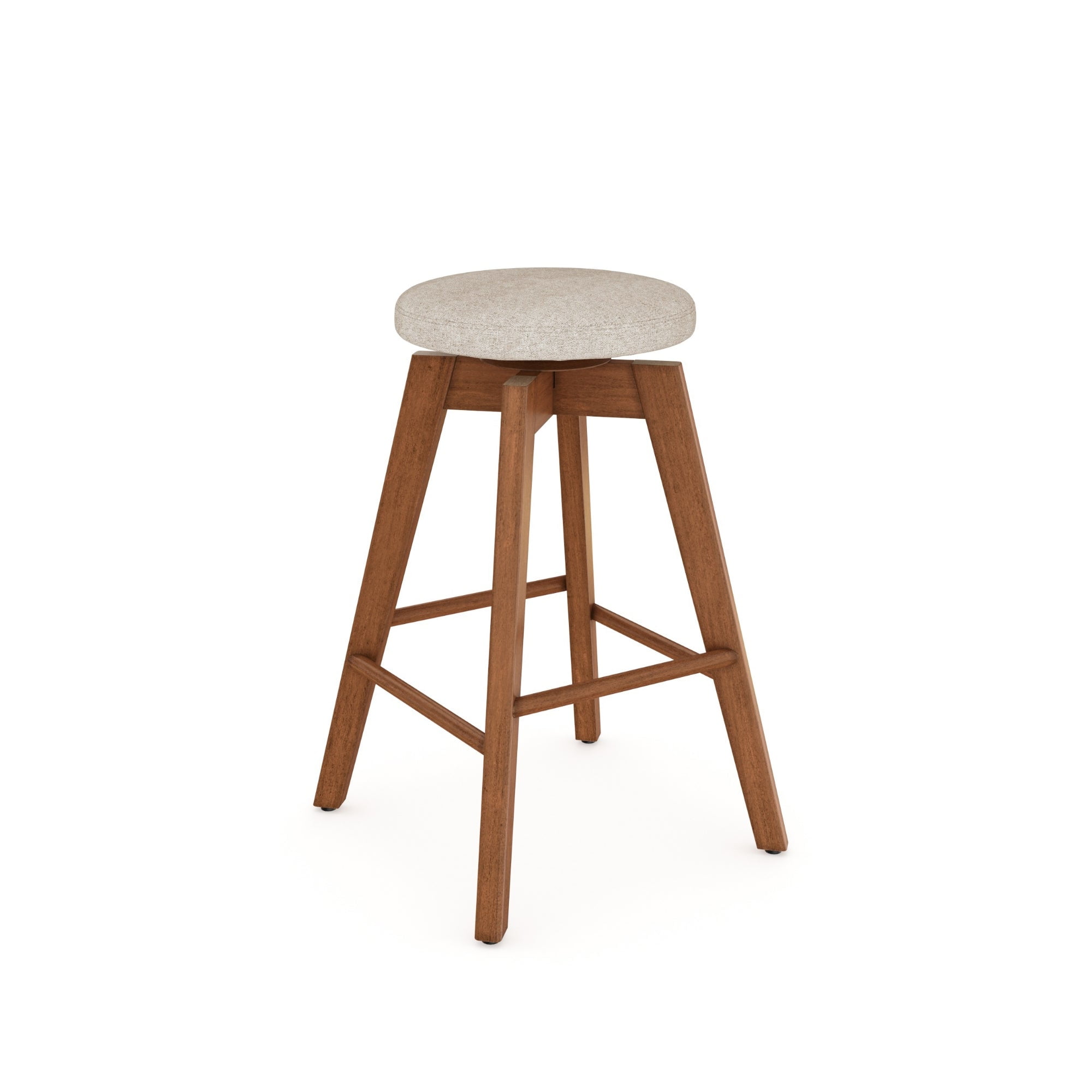 Nathan James Amalia Backless Kitchen Counter Height Bar Stool, Solid Wood with 360 Swivel Seat Antique Coffee/Natural Wheat, , Set of 2