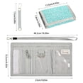 thumbnail image 3 of JIALIOU Nylon Trifold Card Wallet with ID Window Zipper Pocket for Men Women Teen Turquoise Bubbles, 3 of 7