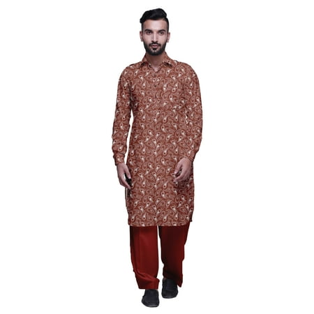 

Atasi Classic Collar PathaniÂ Kurta Pajama For Boys Rayon Front Pocket Shirt