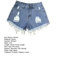 thumbnail image 7 of Guiexla Women Denim Shorts Ripped Hole High Waist Button Zipper Closure Loose Fit A-line Plus Size Pockets Short Jeans Lady Dating Beach Shorts, 7 of 7