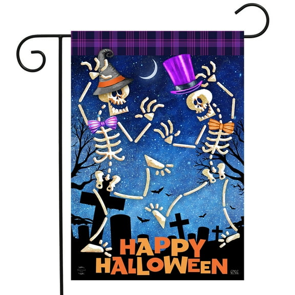 Briarwood Lane Dancing Skeletons Halloween Garden Flag