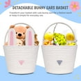 thumbnail image 3 of CHENGDAO 2Pack Cotton Rope Storage Baskets with Removable Bunny Ears, Foldable Organizer, Gray&Pink, 3 of 7