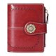 thumbnail image 1 of Cartera de cuero para mujer, billetera de tres pliegues, monedero de cuero encerado con aceite y ventana para identificación, tarjetero con cremallera y hebilla de moda, 1 of 8