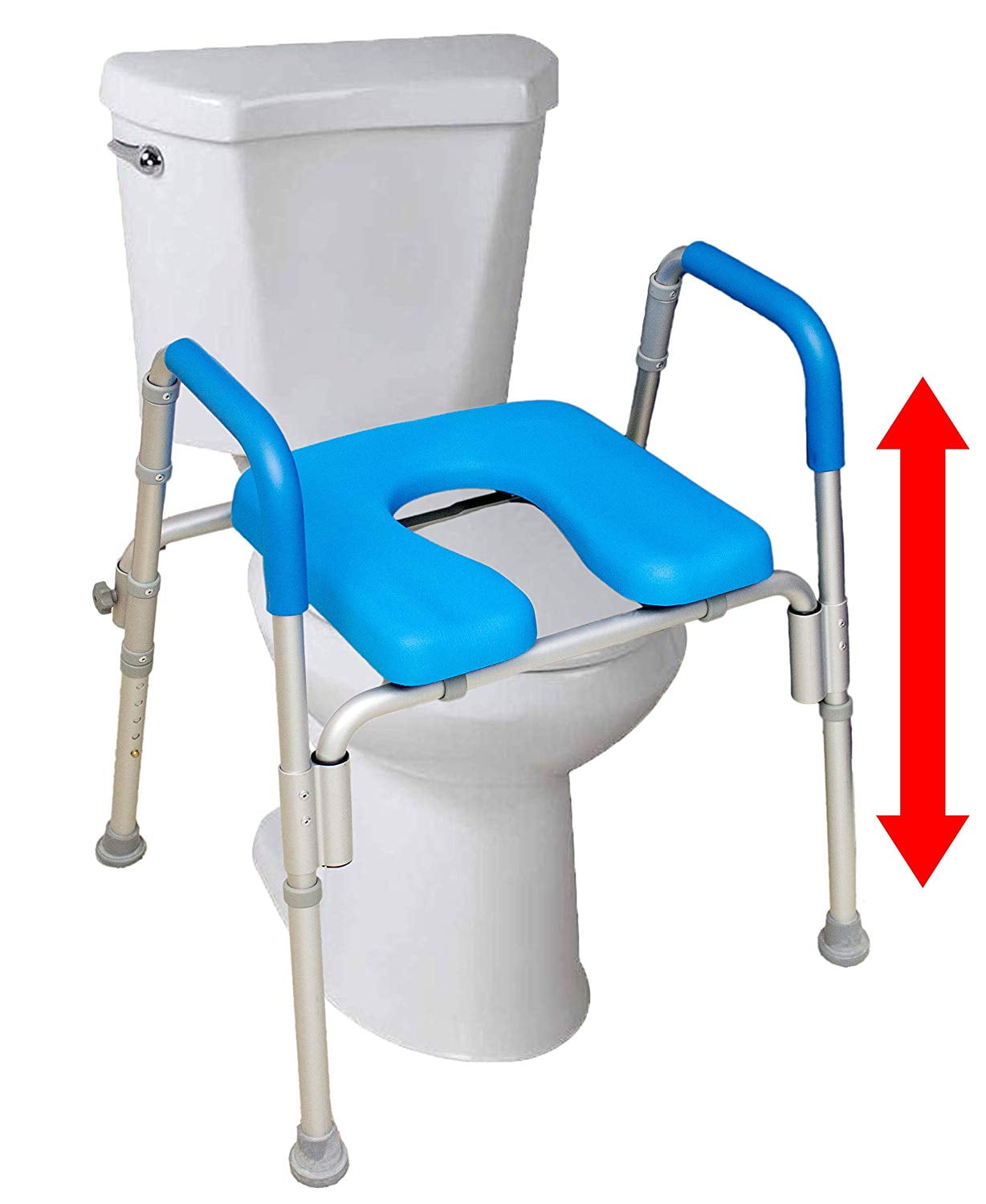 Raised Toilet Seat Elevated Elongated Portable White Safety Padded Medical Riser 