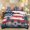 American Flag Palm Tree, variant on ZIATUBLES 3 Pieces Queen Size Bedding Duvet Cover Set, Wolf American Flag Leaf Print, Soft Cozy Polyester All-Season Comforter Cover Set with Zipper Closure, 1 Duvet Cover and 2 Pillowcases