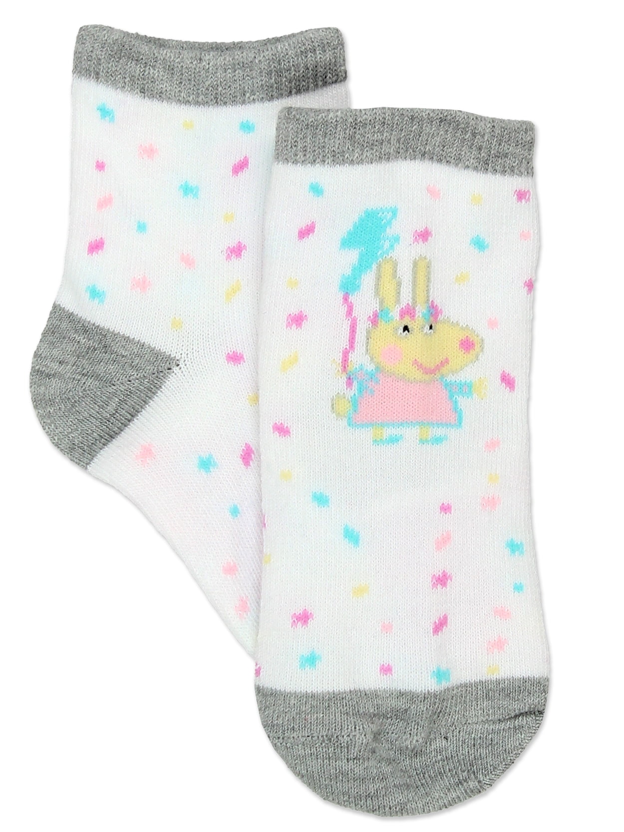 5 Pack Baby Girls Pink Socks with Peppa Pig detail 