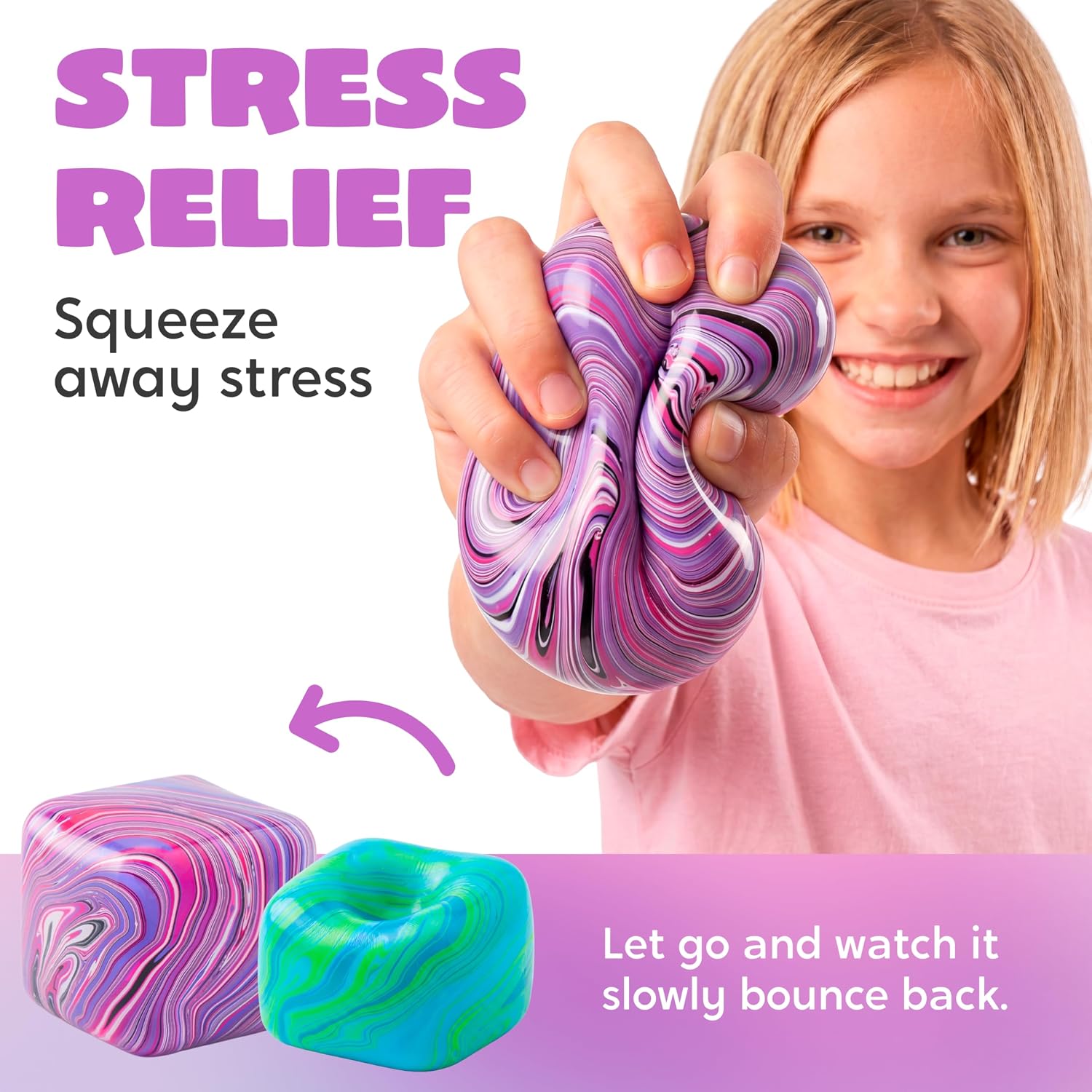 Joyfy 4 Pack Swirl Cube Squishy Toys photo 6