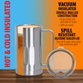 thumbnail image 4 of Stainless Steel Beer Mug with Lid, 20 Ounce Double Walled Vacuum Insulated, by Maxam, 4 of 6