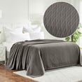 thumbnail image 3 of Superior Diamond Weave Cotton Blanket All Season Bed Blankets, King, Grey, 3 of 12