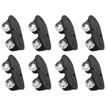 Houderco 8Pcs Trolley Wheels Mini Caster Wheels for Furniture Black ABS Material Non-Swivel Easy Moving 1.8X0.9X0.6In
