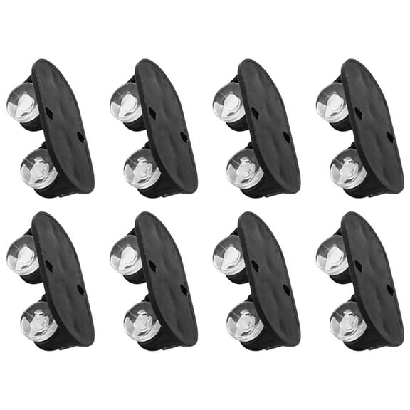 Houderco 8Pcs Trolley Wheels Mini Caster Wheels for Furniture Black ABS Material Non-Swivel Easy Moving 1.8X0.9X0.6In