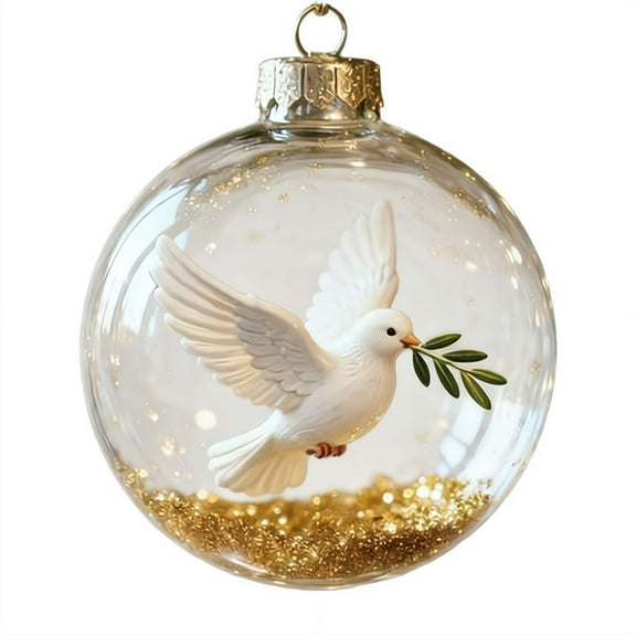 2026 Handcrafted Marine & Forest Animal Ball Ornaments, Playful Crystal Plastic Christmas Tree Decorations, Seasonal Sparkling Gifts