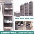 thumbnail image 1 of Xihbxyly Bolsa de Almacenamiento Colgante, Organizador de Lino Multicapa, Tela Transpirable, Diseño Compacto, Guarda Ropa y Zapatos de Forma Ordenada, Ideal para Guardarropa, Gris, Opciones de 3, 4 o, 1 of 1