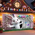 thumbnail image 4 of Garage Door Easter Banner 16x7 ft, Bunny Rabbit & Egg Spring Flower Cover Decoration, Large Outdoor Indoor Hanging Background for Party Supplies & Welcome Decor, 4 of 6