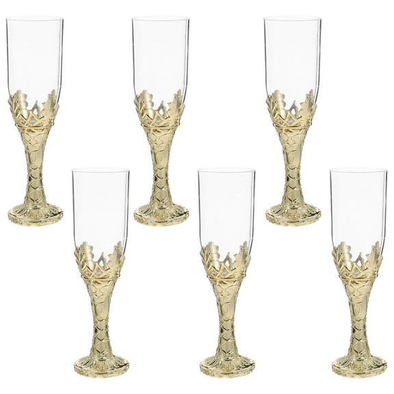 OULII Set of 6 Vintage Chalice Goblets Plastic Cups for Medieval Theme Parties, Rituals, and Special Events