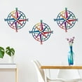 thumbnail image 4 of ESTART 11-inch Metal Nautical Compass Wall Art, Colorful Coastal Beach Wall Decor for Indoor Outdoor Home Use, 4 of 10
