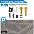 thumbnail image 3 of Tornillos de parabrisas Unique Bargains compatibles con la mayoría de las motos deportivas para Kawasaki, Yamaha, Suzuki, Honda, acero inoxidable, goma, tono dorado, 3 of 6