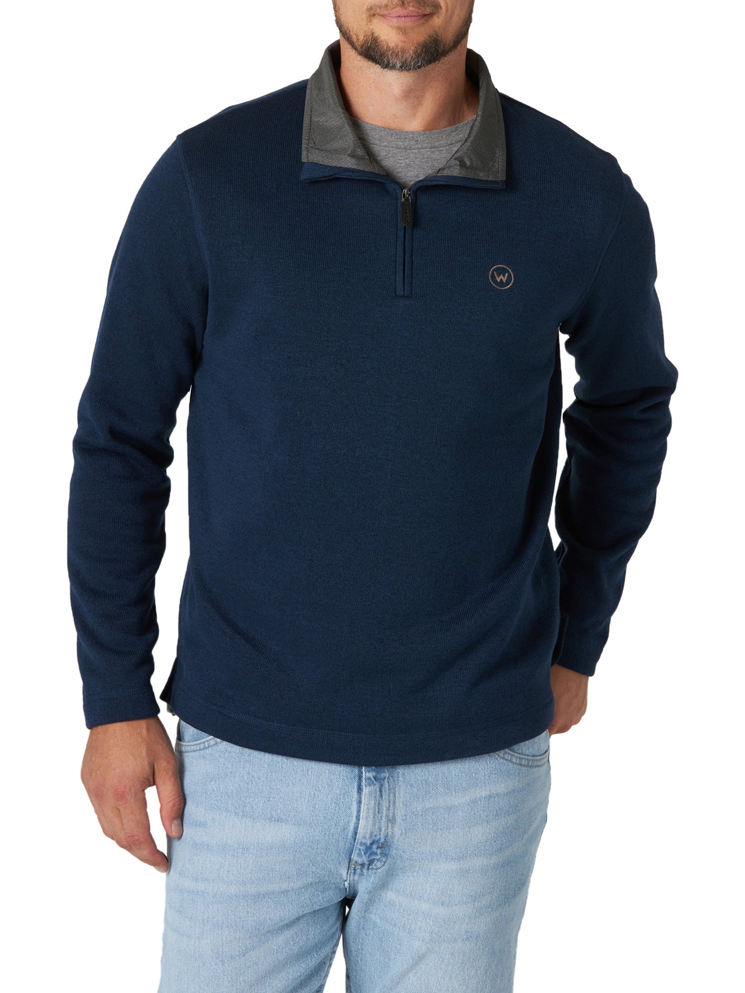 Wrangler Men's Fleece Hoodie Sweater Fleece Jumper 1/4 Zip Relaxed Fit 