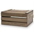 Wooden Crate Storage Box with Lid Large 15in