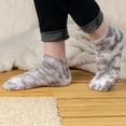 thumbnail image 5 of BambooMN Women's Girl Fuzzy Warm Fluffy Tie-Dye Colorful Fun Ankle Socks - Inkwell - 2 Pairs, 5 of 6
