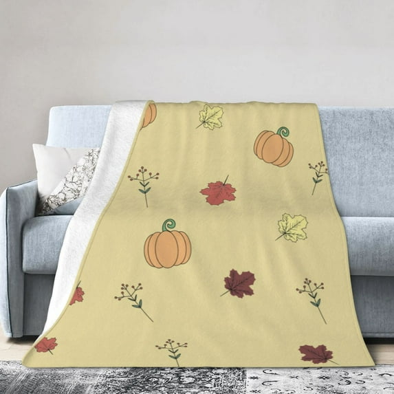 Anti-Pilling Flannel Bed Throw Blankets Halloween Fall Wallpaper Pattern - Couch-Ultra-Soft Micro Fleece Sofa Bed Camping Travel Blanket for Adults 60"x50"