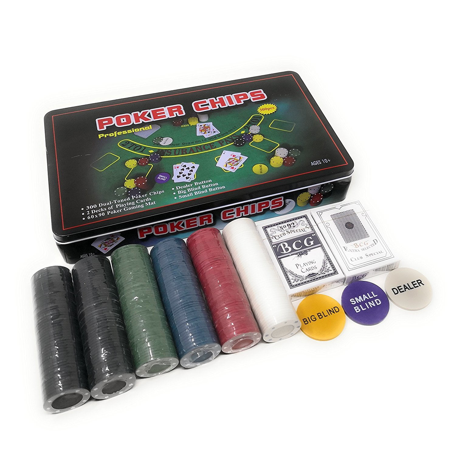 Ridley's Games Room Texas Hold 'Em Poker Set Jetons Karten Geschenk Chips Box 