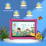 Kids Tablet, 10 inch Android Tablet for Kids, Toddler Tablet with Case, Parental Control, 6000mAh, Quad Core Processor, 2GB RAM 32GB ROM, HD Touch Screen Tablets, Pink