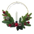 thumbnail image 2 of Corona de puerta de entrada de Navidad de 15 pulgadas con temporizador remoto de luz de vela LED sin llama | Bola de Navidad de piña de frutos rojos | Funciona con pilas | Decoración navideña de, 2 of 4