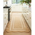 thumbnail image 2 of KLAVATE Natural Jute Wave Edge Hand Braided Scalloped Farmhouse Jute Runner Rug, 2 of 5