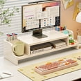 thumbnail image 3 of Monitor Stand Riser without Drawer, White Computer Desk Riser, 3 of 6