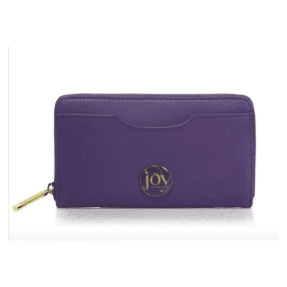 Joy Mangano E*Lite Couture Genuine Leather Wallet with RFID Purple