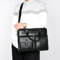 thumbnail image 4 of Men's Leather Briefcase Crossbody Laptop Bag Business Casual Shoulder Bag Spacious Work Office Commute Travel Bag, 4 of 5