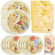 Winnie The Pooh CORNET Dinnerware Party Bundle Luncheon Napkins Dinner, Dessert Plates, Table Cover Great for Themed Parties, Kid's Birthday, Halloween