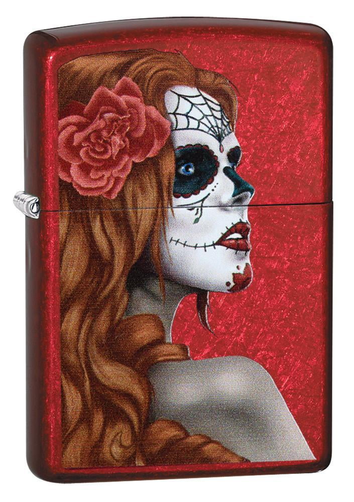 Zippo Sugar Skull Design Mercury Glass Pocket Lighter