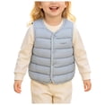 thumbnail image 3 of Splozh Kids Fleece Vests Lightweight Vest Warm Cute Sleeveless Jacket Soft Fall Winter Clothes Outerwear Coat,Light Blue,18-24 Months, 3 of 6