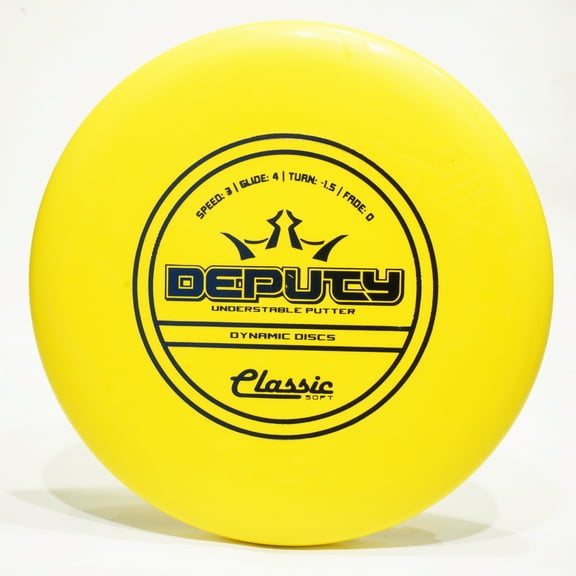 Dynamic Discs Classic Soft Blend Deputy Disc Golf Putter & Approach Disc, Pick Color/Weight [Stamp & Exact Color May Vary] Yellow 173-174 grams