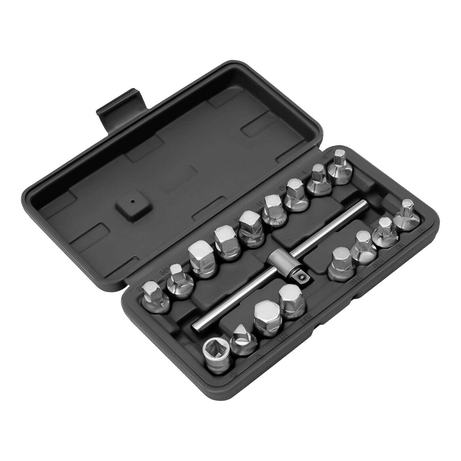 18Pcs Oil Drain Plug Sump Tool 3/8" Wrench Socket Key Set Gearbox Removal Tool for detachment&installation
