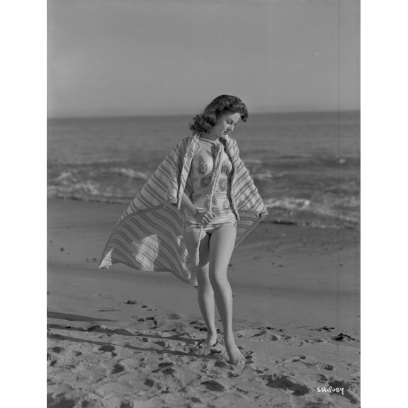 Susan Hayward Posed in a Colorful Swimming Suit Photo Print (24 x 30)